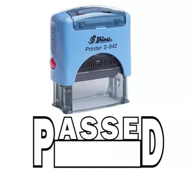 ПРОЙДЕН Самостоятельная чернильная резиновая печать на заказ Блестящая офисная стационарная печать Impression Area 14 mm x 38 mm чёрный