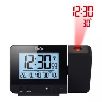 Projection Temperature Alarm Clock Electronic Watch Desk Digital Moment Bedroom Decoration Table And Accessory Smart Hour Led серебряный