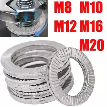 Прокладка из нержавеющей стали 304 M8 M10 M12 M16 M20 клиновая стопорная шайба двухслойная фиксирующая анти-разбалтываемая прокладка сменные аксессуары