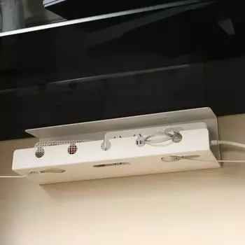 Прокладка кабелей под столом Кабельный лоток под столом с зажимом Держатель шнура удлинителя без сверления Прочный вместительный комплект поставки белый