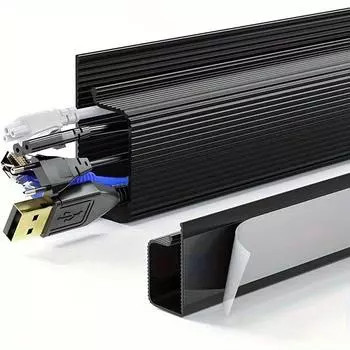 Прокладка кабелей под столом Канал для прокладки кабелей, Настольный кабельный лоток с фиксатором шнура, без сверления под столом Лоток для прокладки кабелей