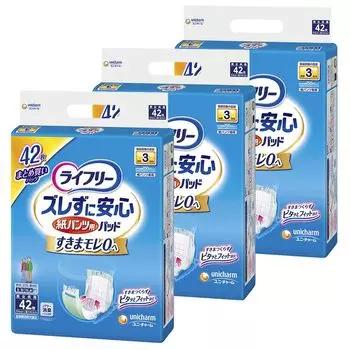 Прокладки для мочи Lifree для бумаги, безопасные для хранения в 126 листах, простыни x взрослые подгузники, место, долгосрочное использование, 3-кратное впитывание, (42 3), [Кейс Продукт]