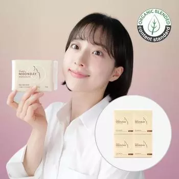 Прокладки гигиенические из органического хлопка Happy Moonday среднего размера 16 шт. * 4 упаковки, корейские женские товары