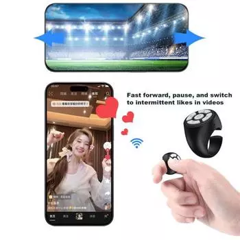 Прокручивающееся кольцо для Tik-Tok Беспроводное кольцо Пульт дистанционного управления для чтения без помощи рук Селфи Стабильный сигнал Простое управление устройством Кольца прокрутки Перелистывание страниц розовый