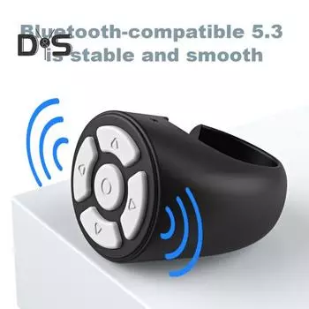 Прокручивающееся кольцо для Tik-Tok Беспроводное кольцо Пульт дистанционного управления для чтения без помощи рук Селфи Стабильный сигнал Простое управление устройством Страница прокручивающихся колец чёрный