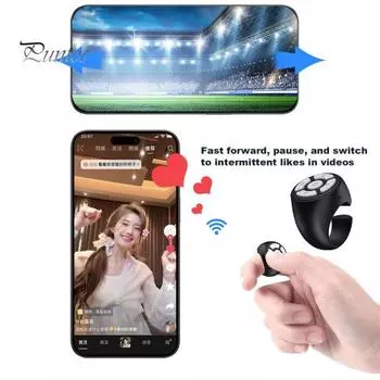 Прокручивающееся кольцо для Tik-Tok Беспроводное кольцо Пульт дистанционного управления для чтения без помощи рук Селфи Стабильный сигнал Простое управление устройством Страница прокручивающихся колец розовый