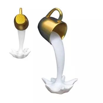 Проливная кофейная чашка, скульптура, кофейная чашка, орнамент, 3D-эффект, уникальная креативная кружка для заливки жидкого кофе для кухни, спальни белый