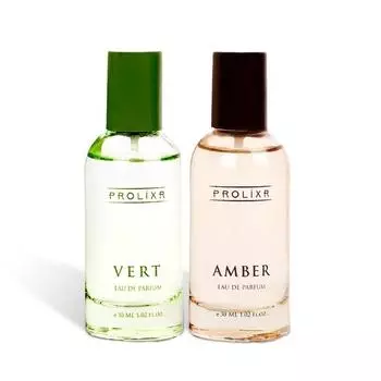 Prolixr Amber & Vert Eau De Parfum Combo | Премиальные унисекс-парфюмы класса люкс | Ноты белого дуба, сандалового дерева, лотоса | Для мужчин и женщин