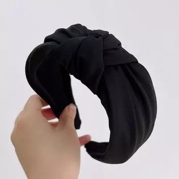 PROLY Новая Мода Аксессуары для Волос Для Женщин Широкий Бок Центральный Узел Тюрбан Однотонный Повседневный Ободок Повязка на Голову