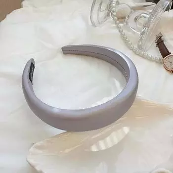 PROLY Новая Мода Осень Аксессуары для Волос Широкий Бок Повседневная Губчатая Повязка На Голову Однотонная Кожа ПУ Ободок для Волос для Женщин