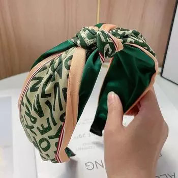 PROLY Новая Мода Повязка на Голову Для Женщин Широкая Боковая Буква Цветок Повязка на Голову Узел Посередине Повседневная Турбо Путешествия Аксессуары для Волос