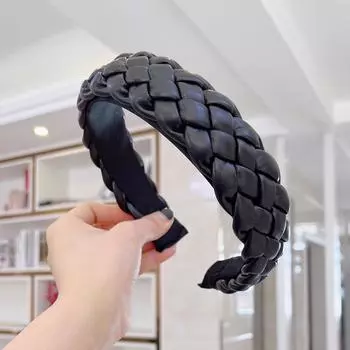 PROLY Новая Мода ПУ Кожа Повязка для Волос Ручной Работы Плетеная Повязка на Голову Взрослая Высокое Качество Повседневный Головной Убор Для Женщин Аксессуары для Волос