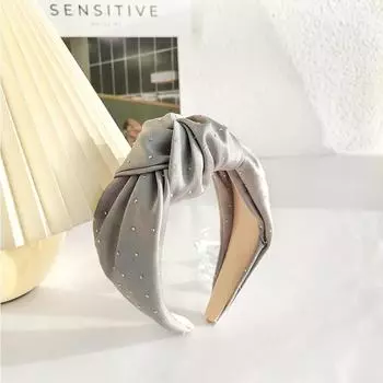 PROLY Новая Мода Широкая Боковая Повязка на Голову Взрослая Мягкая Со Стразами Повязка на Голову Высшего Качества Тюрбан Женские Аксессуары для Волос