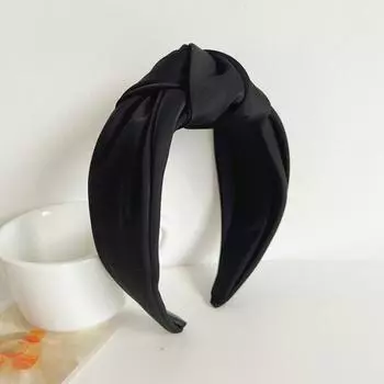 PROLY Новая Мода Женская Повязка на Голову Взрослая Широкая Однотонная Повязка для Волос Узел По центру Тюрбан Повседневные Аксессуары для Волос