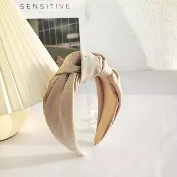 PROLY Новая Мода Женская Повязка на Голову Широкая Сторона Полностью Усыпанная Стразами Однотонный Головной Убор Высочайшего Качества Аксессуары для Волос для Девочек