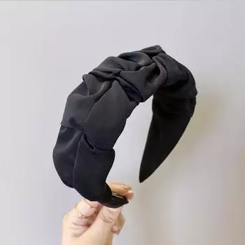PROLY Новая Мода Женская Повязка на Голову Классическая Широкая Повязка на Голову Цветочная Плиссированная Повязка для Волос Повседневные Аксессуары для Волос Тюрбан