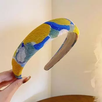 PROLY Новая Мода Женская Повязка на Голову Свежий Живописный Стиль Повязка для Волос Высочайшее Качество Тюрбан Взрослый Головной Убор Аксессуары для Волос