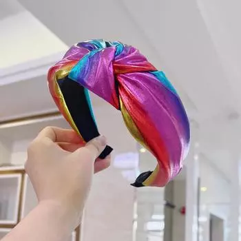 PROLY Новая Мода Женская Повязка на Голову Широкая Боковая ПУ Кожаная Повязка для Волос Центральный Узел Головной Убор Для Женщин Классические Аксессуары для Волос