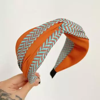 PROLY Новая Мода Женская Повязка на Голову Широкая Боковая Лоскутная Полосатая Повязка для Волос Широкая Боковая Тюрбан с Перекрещенным Узлом Взрослые Аксессуары для Волос
