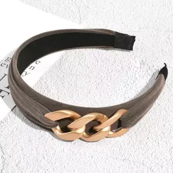 PROLY Новая Мода Женская Повязка на Голову Широкая Боковая Цепочка из Сплава Повязка для Волос Широкая Боковая Тюрбан Винтажные Аксессуары для Волос