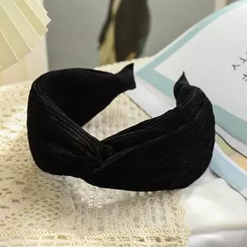 PROLY Новая Мода Женская Повязка на Голову Осень Зима Теплая Вельветовая Ткань Ободок для Волос Широкая Сторона Перекрещенный Узел Аксессуары для Волос