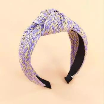 PROLY Новая Мода Женская Повязка на Голову Рафия Прессованная Завязанная Повязка для Волос Взрослая Узел По центру Богема Тюрбан Аксессуары для Волос