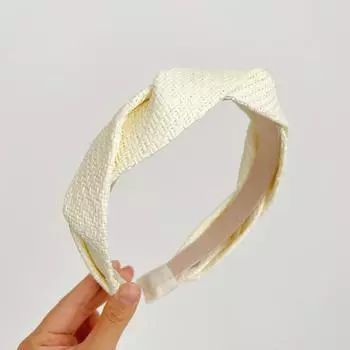 PROLY Новая Мода Женские Аксессуары для Волос Ручной Работы Плетеная Соломенная Повязка на Голову Взрослая Светлый Цвет Летний Головной Убор Повязка для Волос