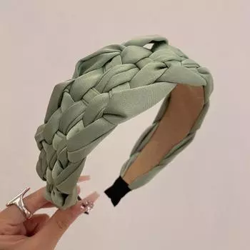 PROLY Новая Мода Женские Аксессуары для Волос Широкий Боковой Плетеный Тюрбан Однотонный Головной Убор Ручной Работы Повязка на Голову