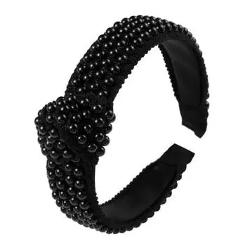 PROLY Новая Мода Женские Аксессуары для Волос Жемчужная Повязка на Голову для Взрослых Узел По центру Повседневный Тюрбан Осенняя Повязка для Волос