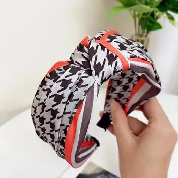 PROLY Новая Модная Повязка на Голову для Женщин Узел По Центру Гусиная Лапка Широкая Боковая Повседневный Головной Убор Аксессуары для Волос