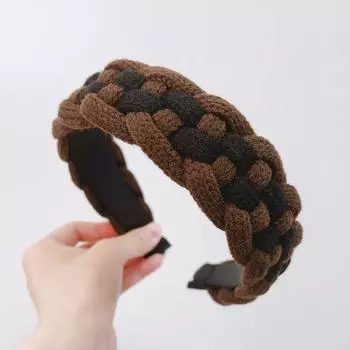 PROLY Новая Модная Повязка на Голову для Женщин Широкая Теплая Вязаная Шапка Лоскутная Тюрбан Зимняя Повседневная Принадлежность для Волос Повязка на Голову