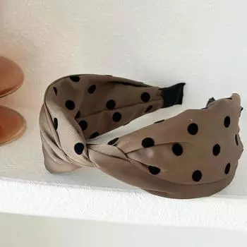 PROLY Новая Модная Повязка На Голову Для Женщин Широкая Боковая Центральный Бант Головной Убор Классический Точечный Тюрбан Для Девочек Путешествия Вечеринка Аксессуары Для Волос