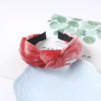 PROLY Новая Модная Повязка на Голову для Женщин Узел По центру Тюрбан Тай-Дай Вельветовый Узел Повязка для Волос Повседневный Головной Убор Аксессуары для Волос