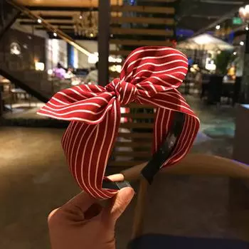 PROLY Новая Модная Повязка На Голову Для Женщин Полосатая С Большим Бантом Ободок Легкий Повседневный Головной Убор Летние Классические Аксессуары Для Волос Девочки