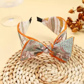 PROLY Новая Модная Повязка На Голову Для Женщин Широкая Боковая Повязка Для Волос С Бантом Цветочный Головной Убор Девушки Осенние Аксессуары Для Волос