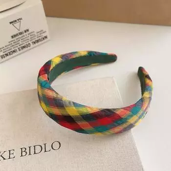 PROLY Новая Модная Повязка На Голову Для Женщин Красочная Плетеная Клетчатая Широкая Повязка Для Волос Мягкая Вязаная Повязка Весенние Аксессуары Для Волос