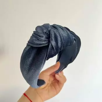 PROLY Новая Модная Повязка На Голову Для Женщин Широкая Теплая Золотистый Вельвет Повязка Для Волос Узел Посередине Головной Убор Осень Зима Аксессуары Для Волос