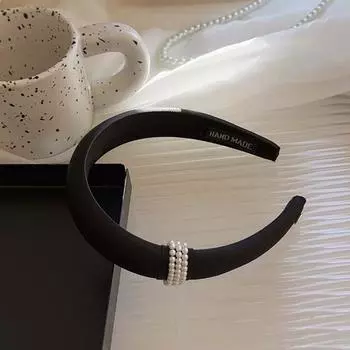 PROLY Новая Модная Повязка На Голову Для Женщин Боковой Узел Жемчуг Повязка Для Волос Осень Однотонный Тюрбан Повседневные Аксессуары Для Волос