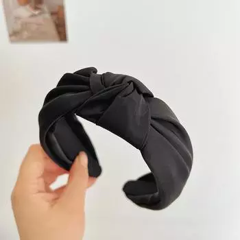 PROLY Новая Модная Повязка На Голову Для Женщин Классическая Однотонная Повязка Для Волос Узел По Центру Тюрбан Взрослая Осень Аксессуары Для Волос