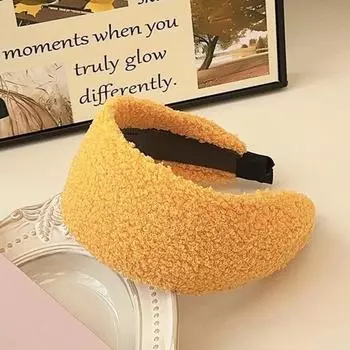 PROLY Новая Модная Повязка На Голову Для Женщин Широкая Боковая Повязка Для Волос Однотонный Тюрбан Теплая Зимняя Пушистые Аксессуары Для Волос