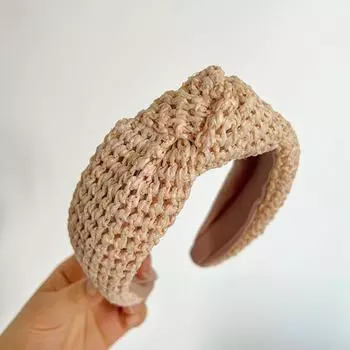 PROLY Новая модная повязка на голову для женщин, широкая повязка на голову с боковой вязкой, осенне-зимний цветной тюрбан, головной убор с узлом в центре