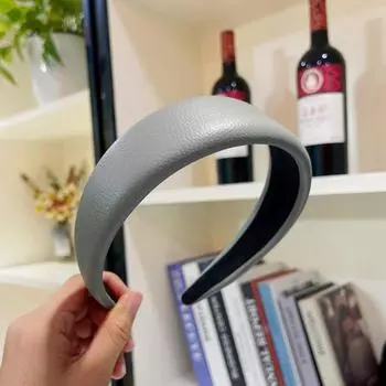 PROLY Новая Модная Повязка на Голову для Женщин Широкая Боковая Кожа PU Ободок Однотонный Тюрбан Летние Повседневные Аксессуары для Волос