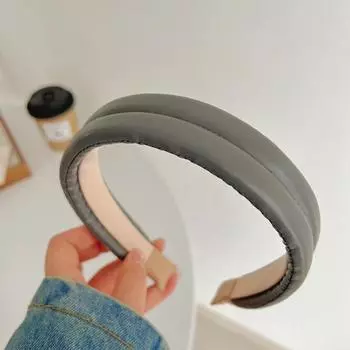 PROLY Новая Модная Повязка на Голову Для Женщин ПУ Сплошная Повязка для Волос Повседневный Осенний Тюрбан Аксессуары для Волос для Девочек