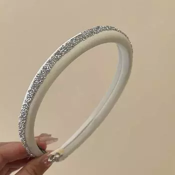 PROLY Новая Модная Повязка На Голову Для Женщин Узкая Сторона Мягкая Губчатая Повязка На Голову Блестящая Цепочка Со Стразами Головной Убор Весенние Аксессуары Для Волос