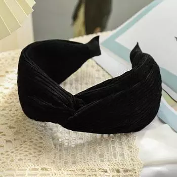 PROLY Новая вельветовая повязка на голову однотонная широкая теплая повязка на голову осень-зима винтажный перекрещенный узел головной убор аксессуары для волос