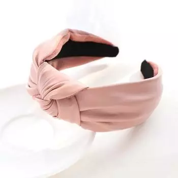PROLY Новая винтажная женская повязка на голову Широкая сторона ПУ кожа Повязка для волос Узел по центру Повседневный головной убор Аксессуары для волос для взрослых