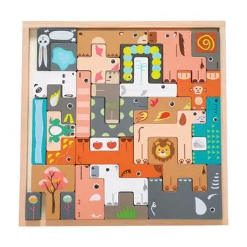 Promise Babe Animal Puzzle 31pc Building Blocks Educational Toy Wooden Tetris Assembly Wooden Toys Educational Toys Early Development Educational Toys