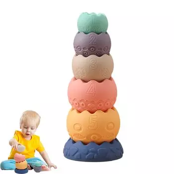Promise Babe Baby Building Egg Sound Baby Decompression Soft Educational Birthday Ages Blocks, Shape, Silicone, 6 шт., Making, Gift, Goods, Blocks,