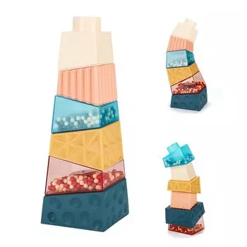 Promise Babe Baby Building Irregular Sound Baby Decompression Soft Educational Birthday Ages Blocks, Shape, Plastic, Silicone, 6 шт., Making, Gift,