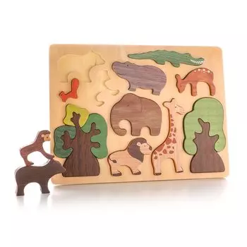 Promise Babe Wooden 11 Educational Montessori Shape Wooden 0 Years 1 Year 2 Years Children Baby Animal Puzzle, Pieces, Toy, Toy, Matching, Toy, Old,